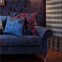 Indienne Cobalt 45x45cm Tasseled Cushion