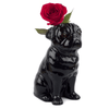 Pug Black Flower Vase