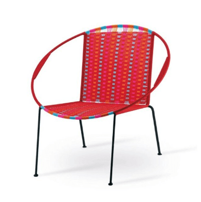 Woven Red Lounge Chair